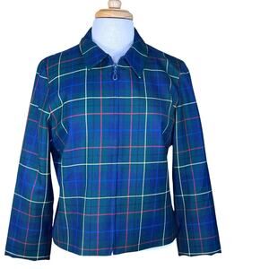 Pendleton Women’s Vintage 100% Virgin Wool Tartan Plaid Blazer No Size Tag Med?